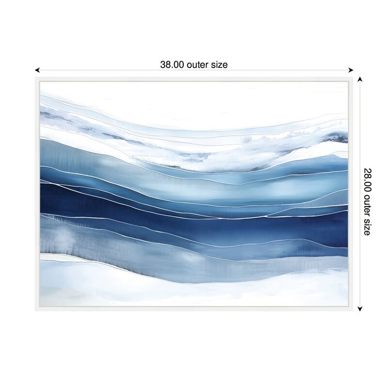 Kate and Laurel Abstract Linear Blues by The Creative Bunch Studio Framed Canvas Wall Art Print