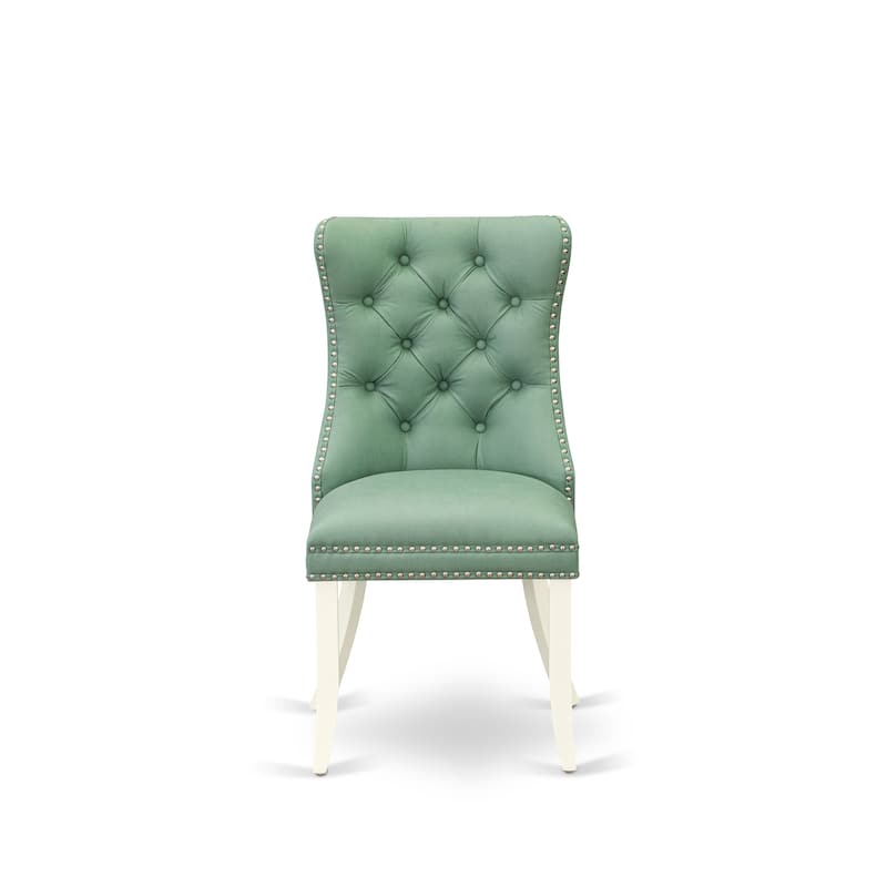 East West Furniture Dining Room Set Consists of a Rectangle Dining Table and Chairs, Linen White (Pieces Options)