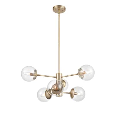 Millennium Lighting Avell 6 Light Chandelier in Modern Gold