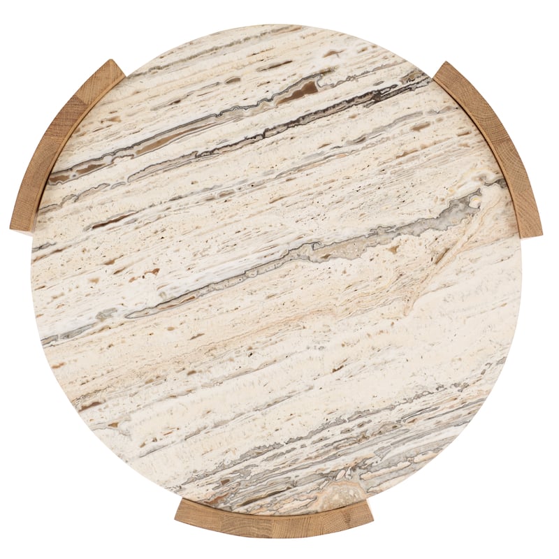 SAFAVIEH Couture Damarcus Travertine Accent Table - 20"W x 20"D x 20"H