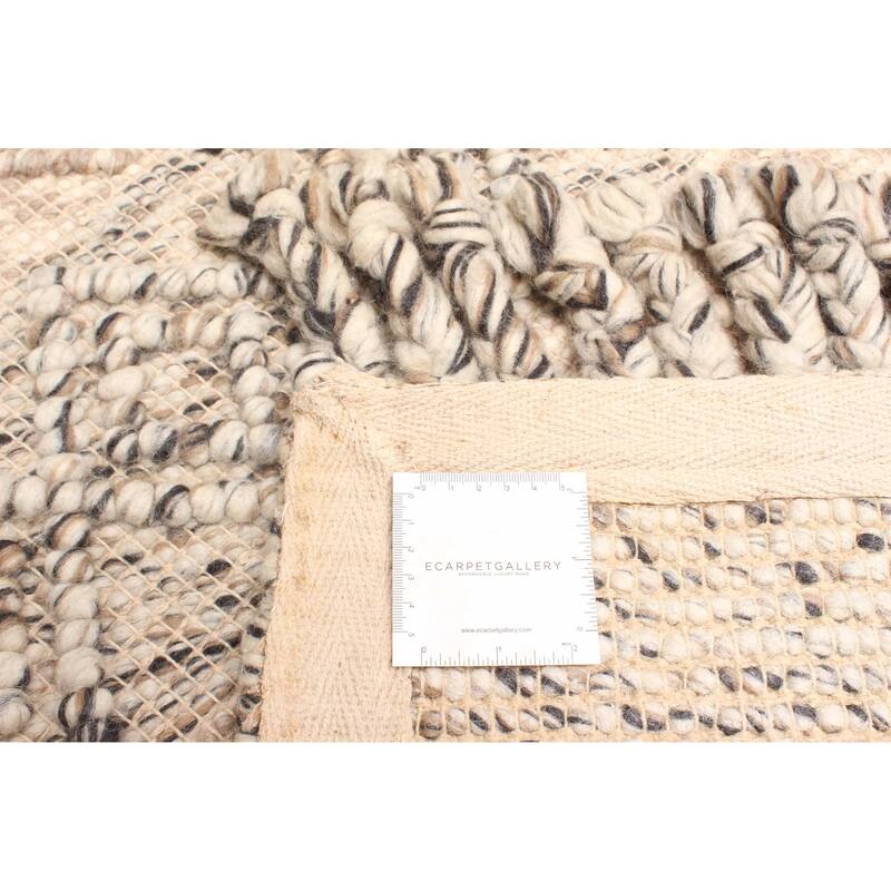 ECARPETGALLERY Braid weave Sienna Tan Wool Rug - 5'5 x 7'6