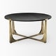 preview thumbnail 2 of 16, Atticus Black Wood and Antiqued Gold Metal Coffee Table