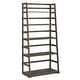 preview thumbnail 34 of 36, WYNDENHALL Normandy SOLID WOOD 63 inch x 30 inch Transitional Ladder Shelf Bookcase - 30"w x 15.9"d x 63"h Farmhouse Grey