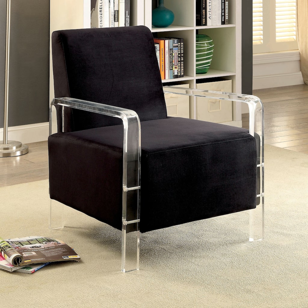 Fall Contemporary Flannelette Padded Accent Chair by Furniture of America