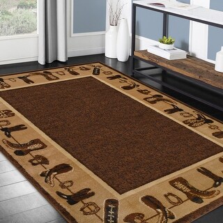 HR Nature Animals Geometric Area Rug - Abstract Chocolate/Beige (Cowboy ...