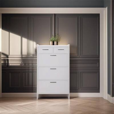 3 Doors Shoe Cabinet With 2 Drawers With Open Space