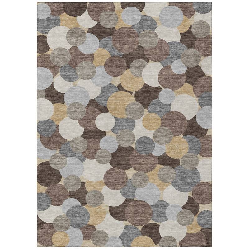 Machine Washable Indoor/ Outdoor Mucho Bubbles Chantille Rug