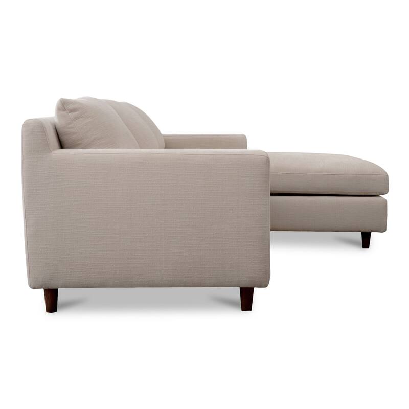 NADAAL STUDIOS Veyric Right-Facing Sectional Sofa, High Back, Chenille Performance Fabric, Feather Blend Seat, Seats 4, White