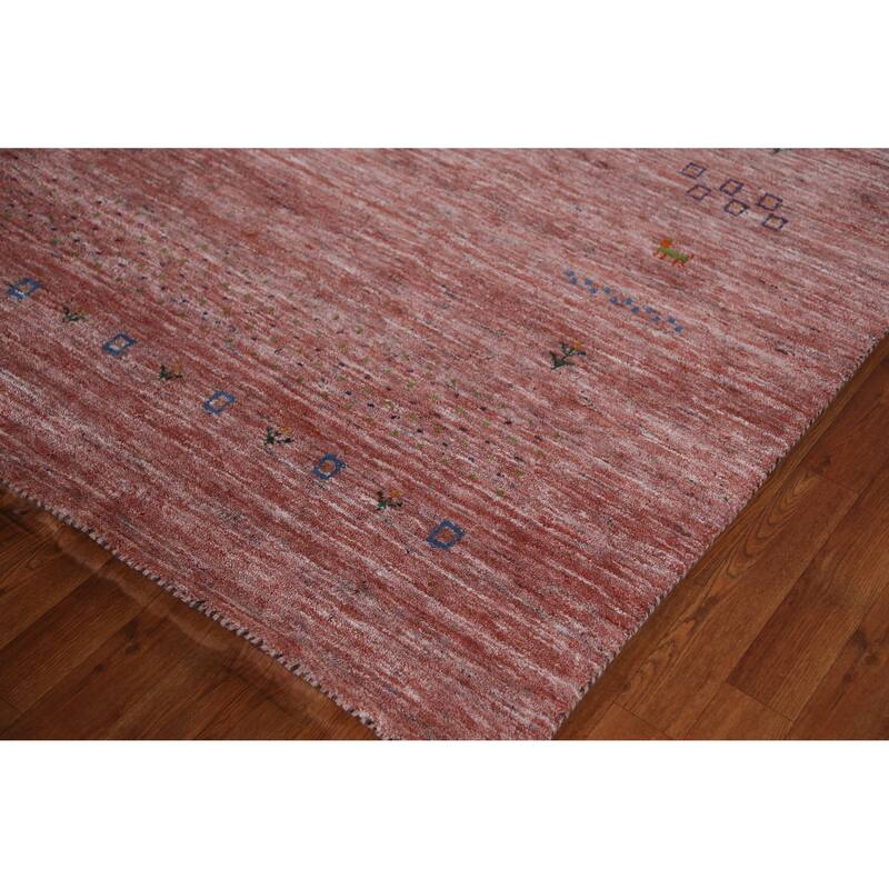 Hand Knotted Oriental 100% Wool Carpet Tribal Tribal Peach Gabbeh Area Rug - 11' 3'' X 9' 1''