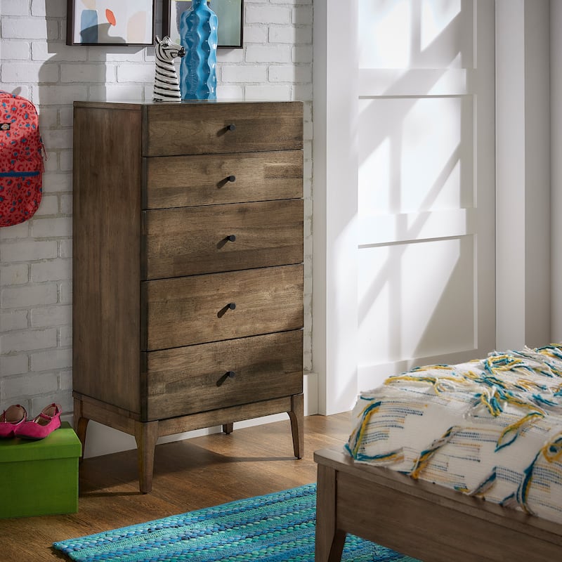 Ozan Walnut Finish 5-drawer Chest by iNSPIRE Q Modern
