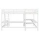 preview thumbnail 13 of 14, Wood Twin Size L-Shaped Loft Bed with Ladder and 2 Built-in Desks, White