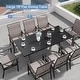 preview thumbnail 5 of 27, Kullavik Textilene Outdoor Dining Set, Patio Dining Set with Single Chairs, Swivel Chairs and Large Table