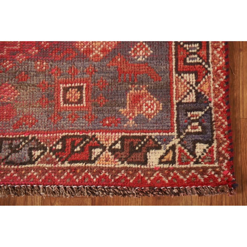 Tribal Qashqai Persian Antique Area Rug Hand-knotted Wool Carpet - 3'4"x 4'10"