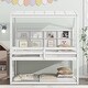 preview thumbnail 2 of 17, Twin House Loft Bed with Guardrails, Bedside Shelves and Ladder