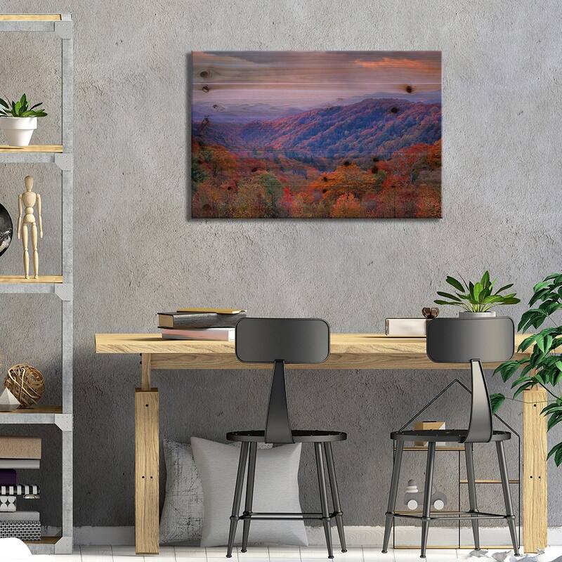 Autumn Deciduous Forest, Great Smoky Mountains National Park, Tennessee Print On Wood by Tim Fitzharris - Multi-Color