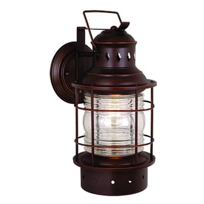 Vaxcel Hyannis 8" Outdoor Wall Light Burnished Bronze - 8-in W x 18-in H x 10-in D