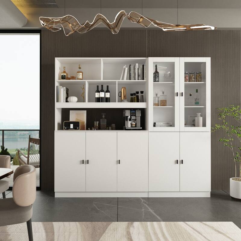 Timechee Combined Bookcase Kitchen Cabinet Media Cabinet Pantry