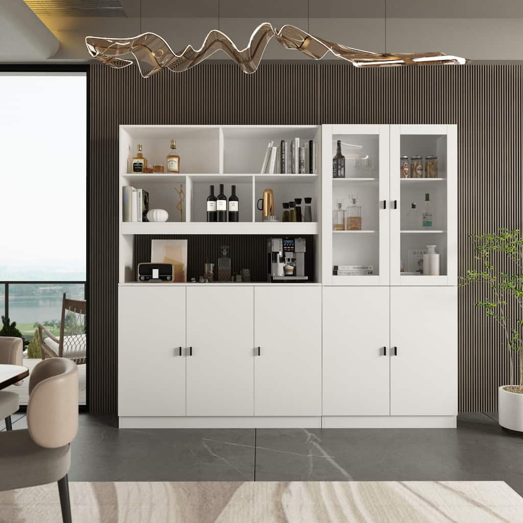 Timechee Combined Bookcase Kitchen Cabinet Media Cabinet Pantry