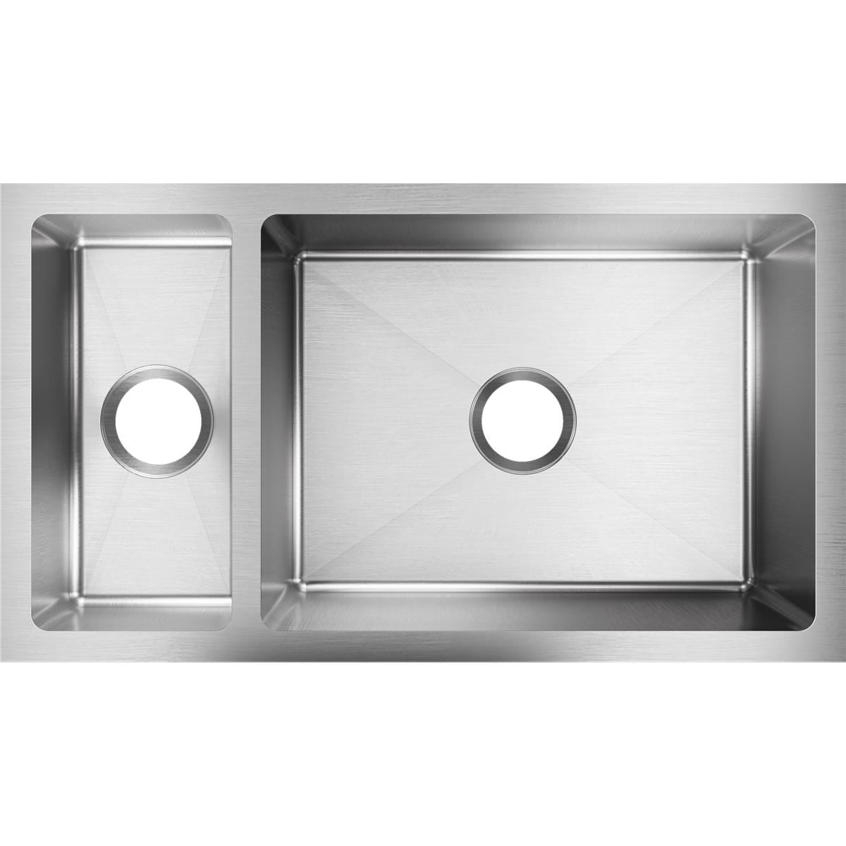 Elkay Crosstown 16 Gauge Stainless Steel, 32-1/4" x 18-1/4" x 10" 30/70 Double Bowl Undermount Sink - Lustrous Satin