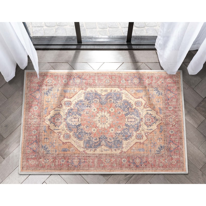 Well Woven Apollo Antigua Persian Oriental Machine Washable Area Rug