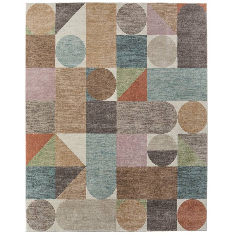 HomeRoots Checkered Modern Rectangle Area Rug
