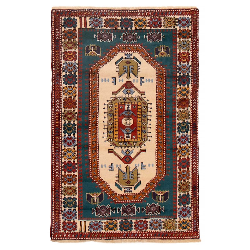 ECARPETGALLERY Hand-knotted Melis Dark Green Wool Rug - 4'2 x 6'3 - Dark Green - 4'2 x 6'3