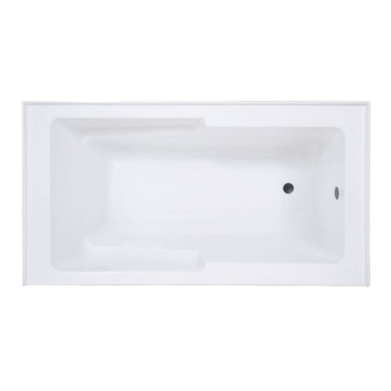 Swiss Madison Voltaire, Acrylic White, Alcove, Integral Armrest, Bathtub with Apron