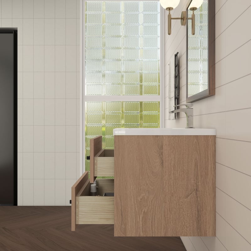 Victoria 24'' Wall-mounted Vanity with Reinforced Acrylic Sink - 23.5