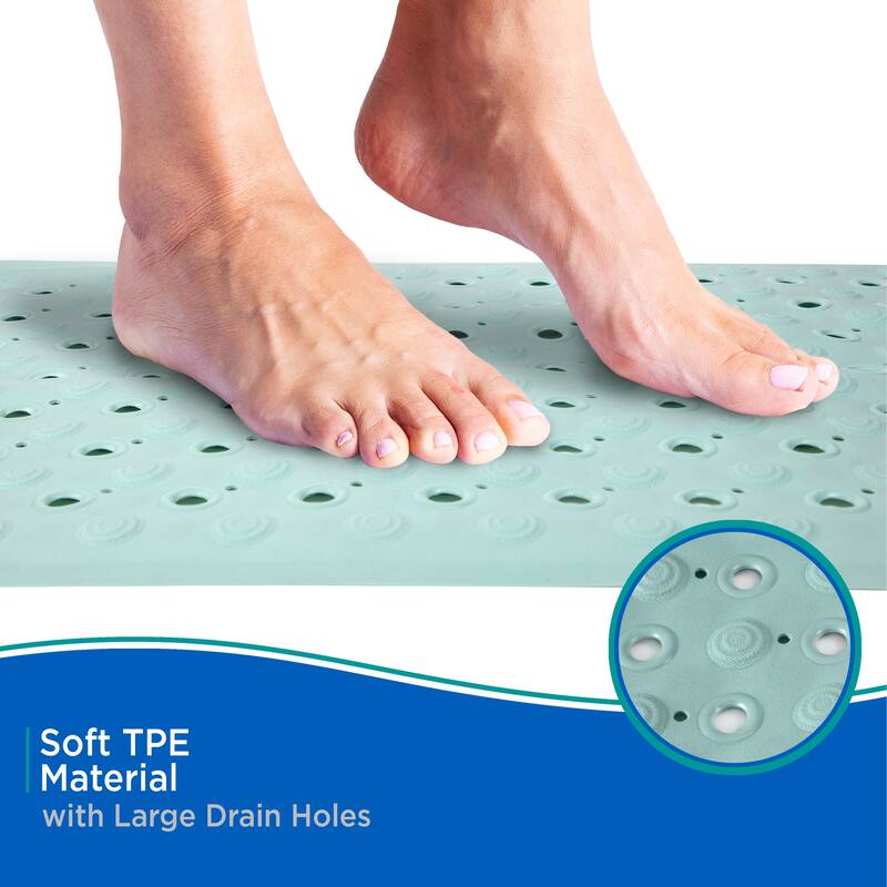 Kenney TPE Bath Shower, and Tub Mat, 15.5" W x 27.75" L
