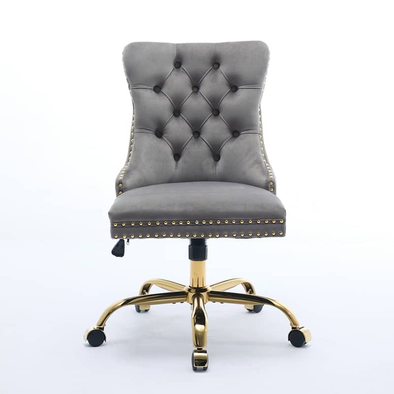 Modern Velvet Upholstered Tufted Button Home Office Chair