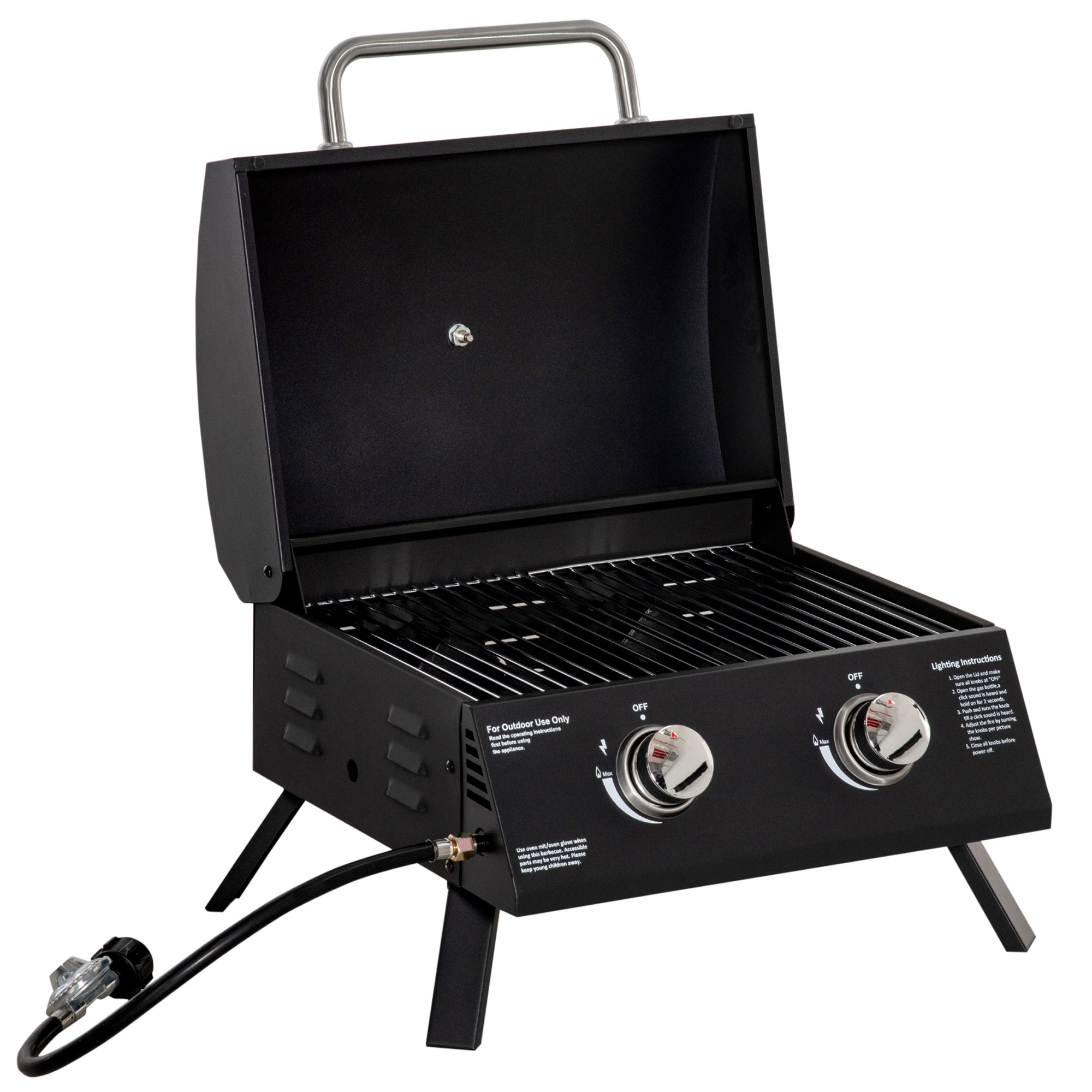2 Burner Propane Gas Grill Outdoor Portable Tabletop BBQ with Foldable Legs On Sale Bed Bath Beyond 40500133