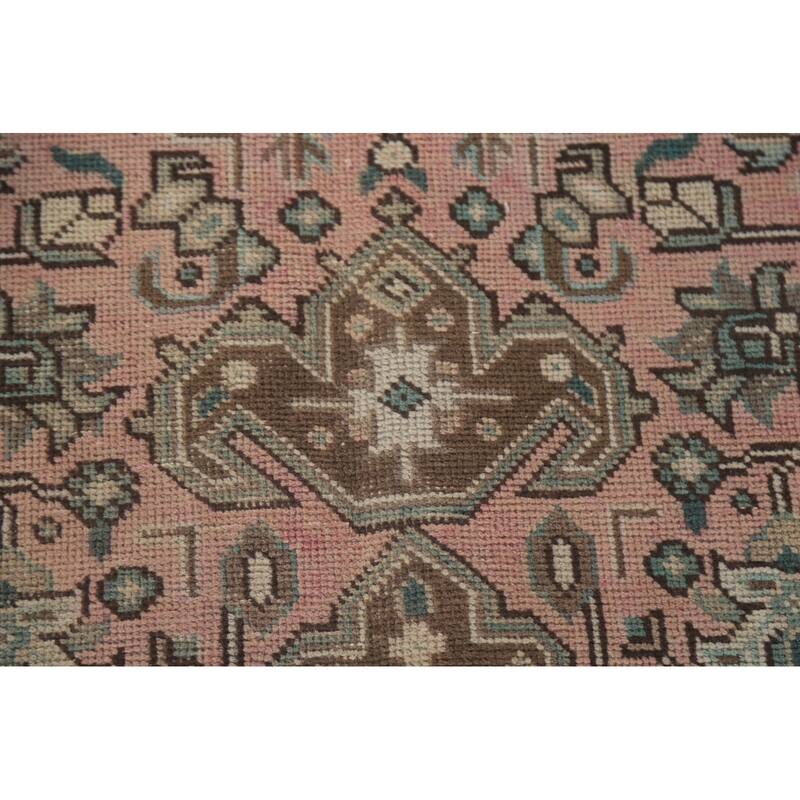 Hand Knotted Oriental 100% Wool Carpet Traditional Medallion Pink Tabriz Area Rug - 9' 5'' X 6' 5''