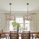 preview thumbnail 8 of 6, Oaks Aura Rustic Farmhouse 4-Light Wood Ceiling Light Drum Shabby Chic Wood Chandelier