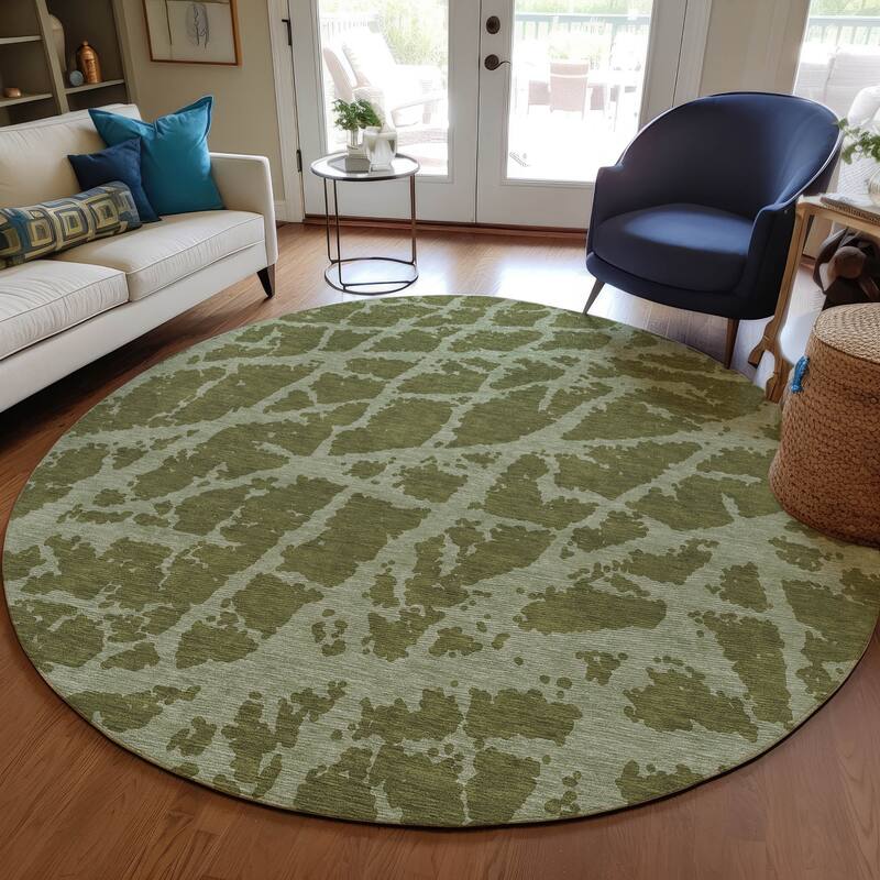 Allus Contemporary Abstract Weather Resistant Blended Style Outdoor Rug