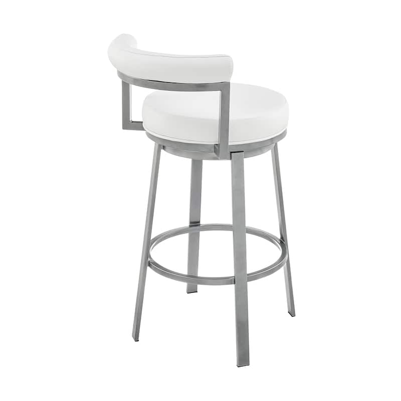 Neura Modern Swivel Counter/Bar Stool in Faux Leather and Metal
