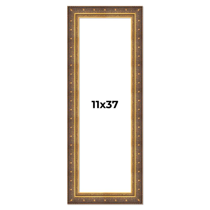 11x37 Frame Gold Real Wood Picture Frame