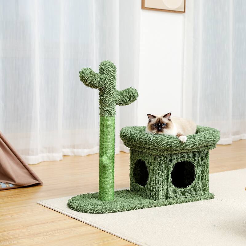 Cat Tree with Cactus Scratching Posts, Creative Scratching Posts, Stylish Cat Tree, with Ball and Cat House