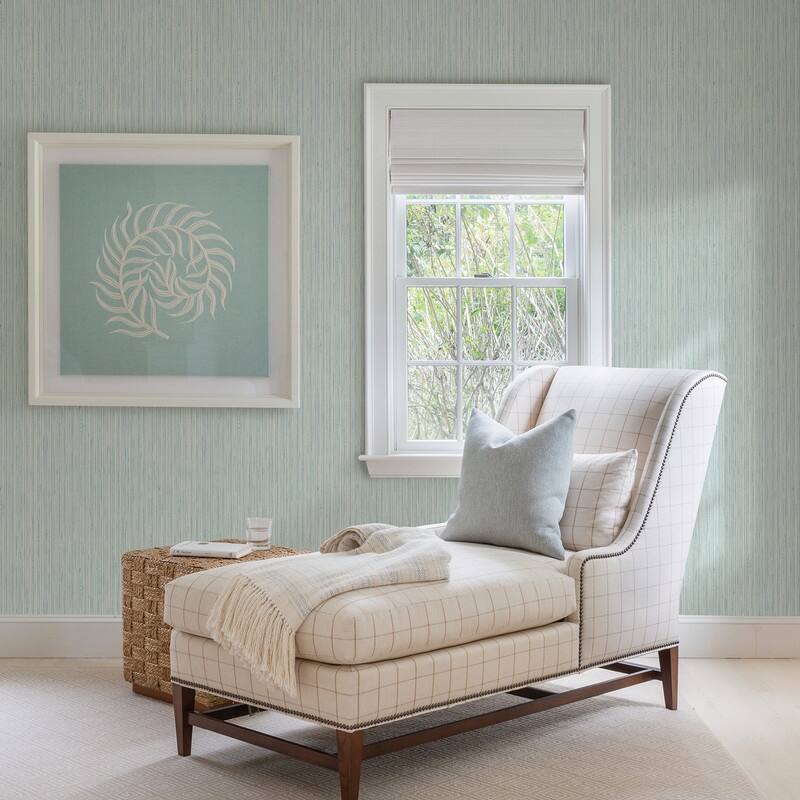 Brewster Salois Light Blue Texture Wallpaper - 20.5in x 396in x 0.025in