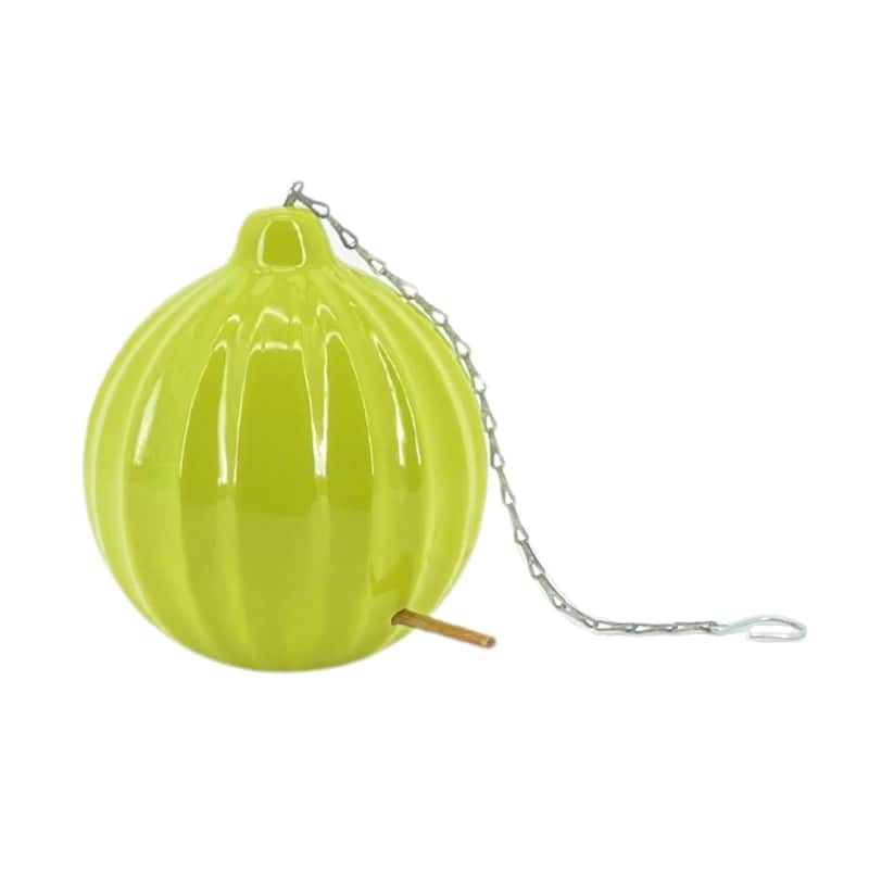 Ceramic 8-Inch Round Ruffled Birdhouse