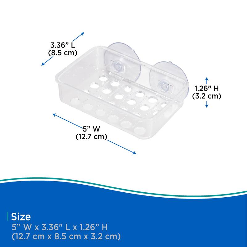 Kenney Plastic Suction Cup Soap or Sponge Dish - Clear