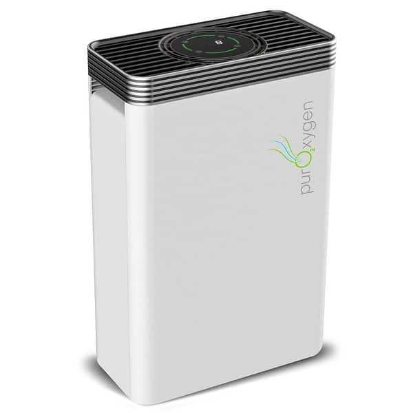 PURO2XYGEN Hepa Air Purifier for Home w/UV and Ionizer, White Bed