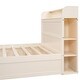 preview thumbnail 10 of 11, Full Cream Platform Bed with Side Storage Headboard & Drawers