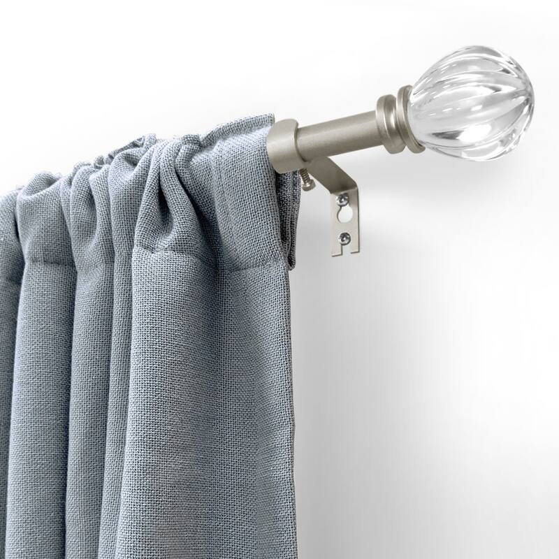 Lumi 5/8" Single Curtain Rod Set (3 Colors) -Acrylic Pumpkin finials