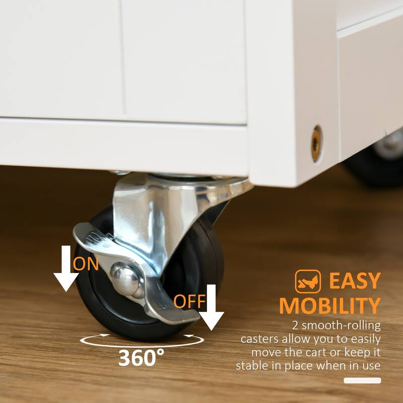 Bar Cart Rolling Kitchen Island on Wheels