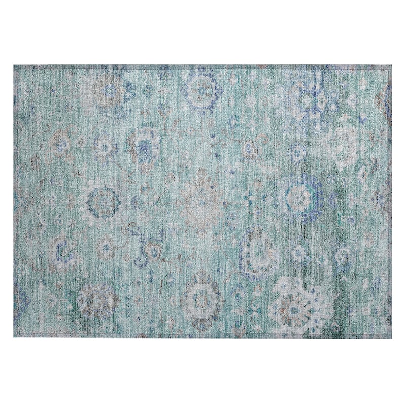 Machine Washable Indoor/ Outdoor Vintage Traditional Chantille Rug