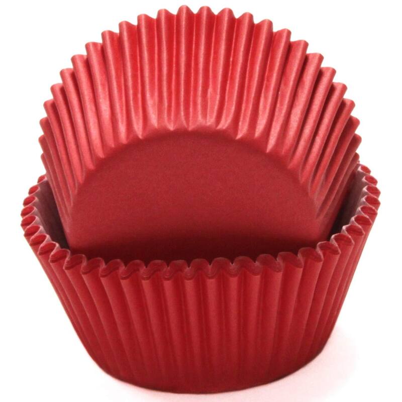 Chef Craft 50 Count Cupcake Liners Muffin Size Baking Cups - Bright Red - Bright Red