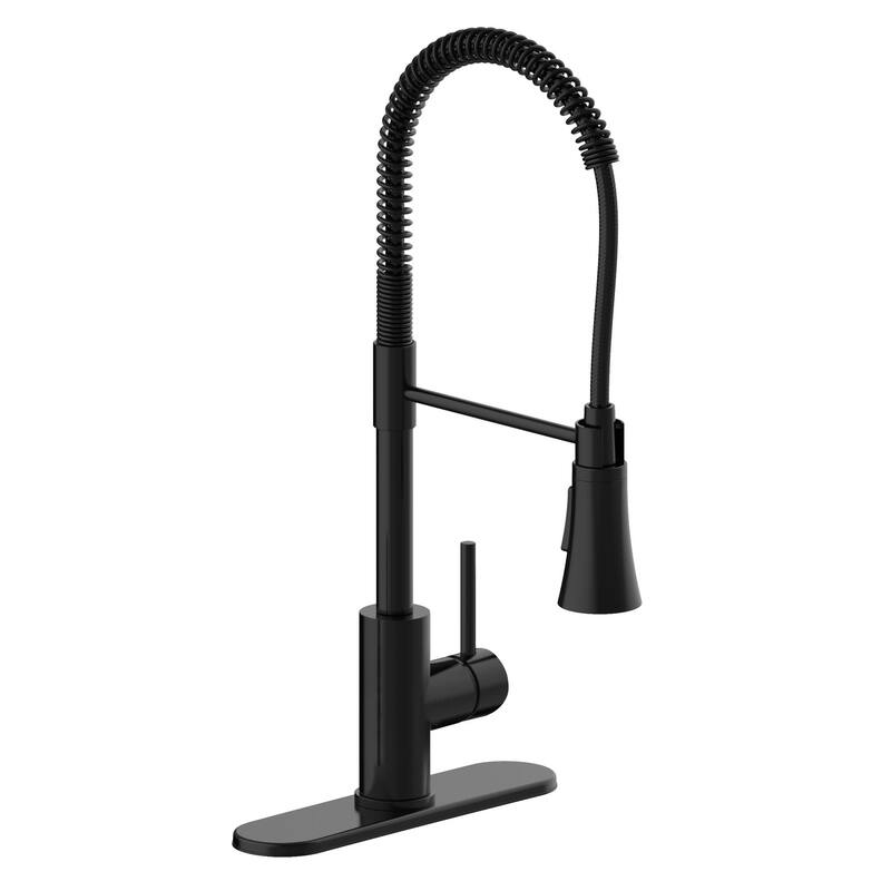 Design House Spencer 1.8 GPM Single Hole Pre-Rinse Kitchen Faucet - - Matte Black
