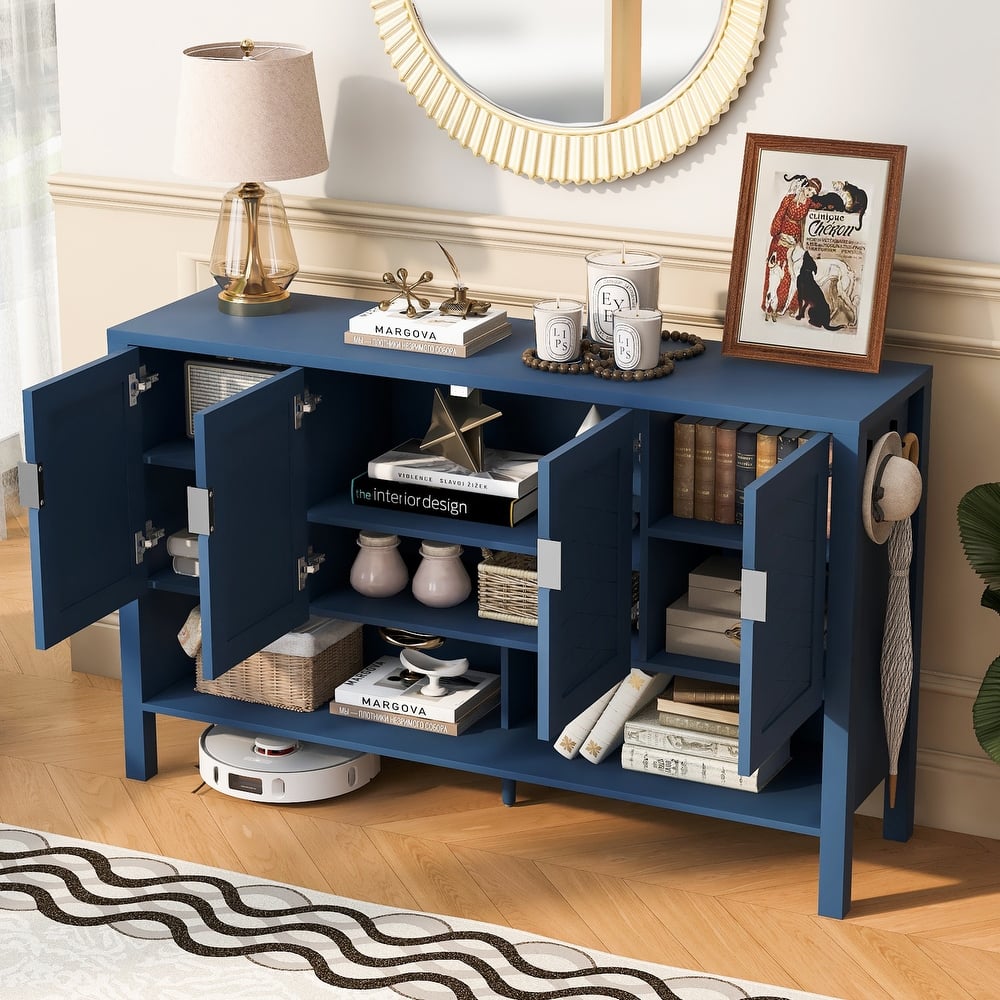 Abrail 4 Doors Storage Sideboard with Open Shelf and Adjustable Shelves