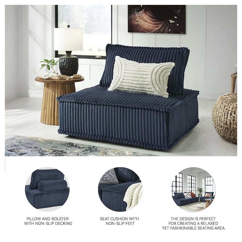 Signature Design by Ashley Bales Blue Accent Chair - 39"W x 39"D x 28"H