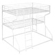 preview thumbnail 5 of 7, Full XL over Twin XL over Queen Size Triple Bunk Bed with Ladders, White Metal Frame, Industrial Style